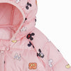 C2087 Star Printed Baby Pink  Hooded Jacket