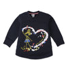 C2110 Str Blue Doll Heart Fleece  Sweart Shirt