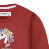 C2115 Mng Red Love Unicorns Fleece Sweart Shirt