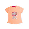 C2246 ZRA PEACH T-SHIRT WITH GREEN FANCY NET SHARARA 2PCS