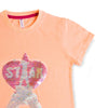 C2246 ZRA PEACH T-SHIRT WITH GREEN FANCY NET SHARARA 2PCS