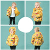 C2064 Dino Printed Yellow Hooded Jacket