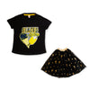 C2243 ZRA BLACES T-SHIRT WITH  BLACK FANCY NET SHARARA 2PCS